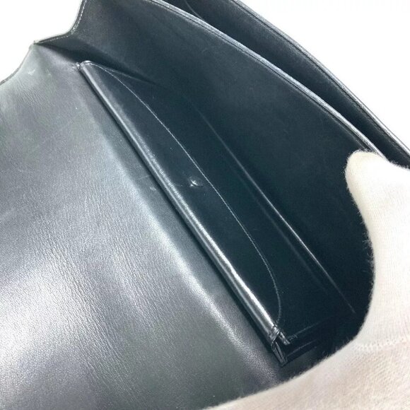 HERMES vintage Ring Do Hand Bag Flap Shoulder Bag Bock Scarf Black/GoldHardware - Picture 10 of 15